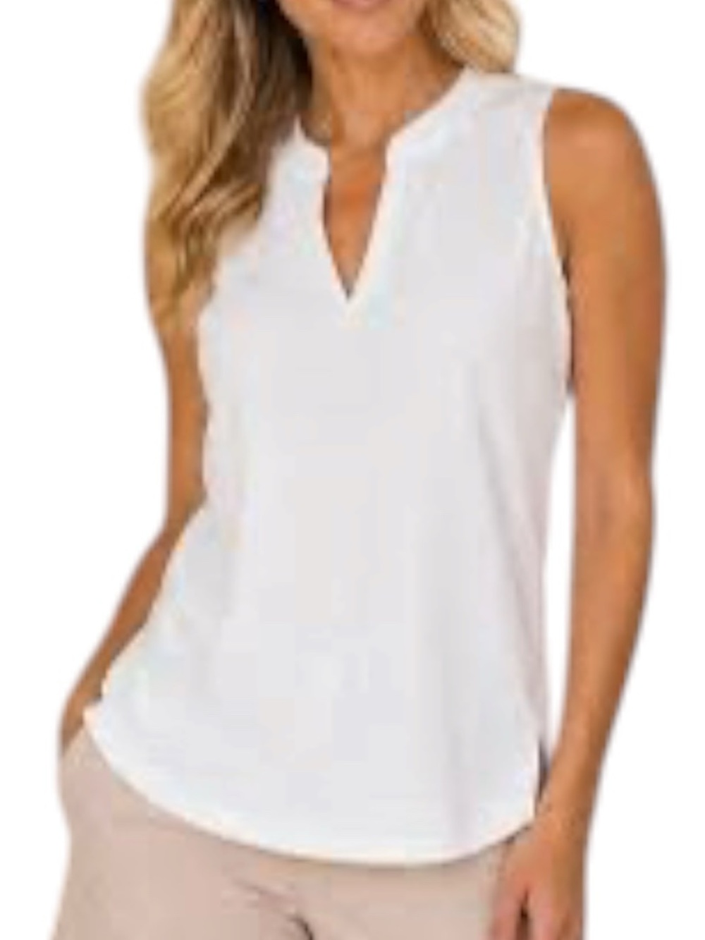 Tommy Bahama White Sleeveless V-Notch Athletic Tank NWT Small